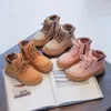 Buty Baby Kids Boys Buty jesienne zimowe bawełniane skórzane dzieci moda maluch brązowy śnieg 221101