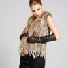 Women's Fur Faux HSPL Vest Real Rabbit Women Gilet With Trimming Tassels Female Waistcoat Lady Colete Feminino De Inverno 221102