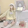 Женские толстовка 2022 Корейская мода Kawaii Swaetshirt Женская аниме толстовка плюс размер мультипликационный принт милый e Девичная пуловер y2k топ