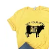 Fashion Spring Arrival Not Your Tee Mom Milk Cow Print Women Casual Funny T Shirt