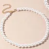 Кокер модный имитационный жемчужный ожерелье для женщин 4 мм-10 мм температура из бисера.