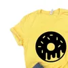 Donut donut print vrouwen casual grappig t -shirt dame yong meisje top tee r078