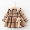 Bébé 2020 Automne Nouveau-né Fille Robe Vêtements Enfant Filles Princesse Plaid Robes d'anniversaire pour bébé Vêtements de bébé 0- Robes LJ201221