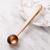 Two in one Stainless Steel Coffee Spoon Sealing Clip Kitchen Gold Accessories Recipient Cafe Expresso Cucharilla Decoration RRA492