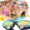 Goggles Schwimmbrille Anti-Fog-UV-Kappen Professionelle Sile Ming Brillenetui Nasen-Ohrstöpsel für Kinder Männer Frauen Tauchbrillen L221028