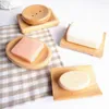 Soap Dishes Durable Tray Holder Storage Natural Bamboo Dish Environmental Wooden Rack Cover Plate Box Container For Bathroom