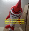 Red Shark Killer Whale GRAMPUS MASCOT COSTUME Vuxen Tecknad karaktär Välkommen Middag Annons Promotion ZZ6257