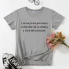 Espanhol camisetá mujer feminina camiseta letra de camise