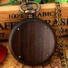 Pocket Watches Vintage Chic Ear Of Wheat Engraved Wooden Pendant Quartz Watch Retro Bronze Fob Chain Timepiece Gift Male