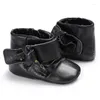 Boots Winter Warm Baby Girl PU Leather Shoes Lace-up Soft Fur Prewalker Walking Toddler Boys For