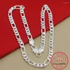 Kedjor 925 Sterling Silver 6mm/8mm Chain Sideways Necklace Man Woman Senior Luxury Jewelry Statement Colar de Prata