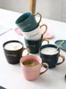 Tasses Soucoupes Européen Luxueux En Céramique Bureau Café Et Soucoupe Ensemble Thé Au Lait Tasses D'anniversaire Couples Cadeaux Amis Avec Cuillère Boîte-Cadeau