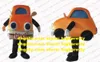 Mascot Costume Orange Saloon Car Limousine Sedan Automobile Auto Taxi Taxicab Character Headlights Like Animal Eyes zz4369