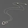 Mode simple double coeur pendentif collier pour femmes classique T-lettre marque Designer collier en acier inoxydable placage or 18 carats colliers bijoux de noël cadeaux