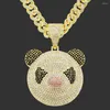 Pendant Necklaces Panda Big Cuban Chain Necklace Hip Hop Rap Bar Accessories Men's Neck Luxury Jewelry Grunge Gift Drop