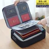 Cosmetic Bags Large Capacity 3-Layer Storage Bag Organizer With Lock Document Tickets Certificate File Travel Passport Briefcase