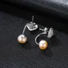 Nieuwe zoetwaterparl Love S925 Silver naald Stud -oorbellen vrouwen sieraden Koreaanse micro set zirkoon prachtige oorbellen accessoires Valentijnsdag cadeau