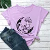 Goblincore Moon Mushroom T-shirt Funny Tops Skeleton On Graphic Shirt Street
