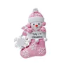 2022 Personalized Socks Christmas Tree Decorations DIY Snowman Pendant Ornaments Room Decor