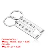 Key Rings Personalized Heart Keychain Set Engraved King Date And Name Love Keyring Gift For Couples Girlfriend Boyfriends Chain Cust Smtr1
