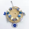 Греческое женское женское клуб ручной работы Blue White Big Hole European Beads буквы ZPB Карта 1920 Шармовые украшения шарм