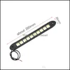 DayTime Runnung Lights 2st LED COB LAMP 12V 5W Light CE Flexible Sile Strip 10 Grids Car Dayime Running Diy BB Cold White Drop Del Dhur5