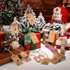 Present Wrap 50-100pcs Vintage Kraft Paper Taggar God jul Santa Claus Tag Diy Xmas Party Packaging Hang Label Card