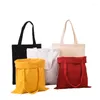 Bolsas de almacenamiento 50 unids/lote 4 colores lienzo en blanco compras Eco reutilizable bolso de hombro plegable bolso de mano de algodón al por mayor personalizado