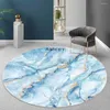 Carpets White Blue Gold Marble Carpet For Living Room Abstract Fashion Large Round Rug Modern Home Decoration Luxury Bedroom Floor Mats