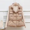 Mulheres downs parkas pato branco colete para baixo bolsos acolchoados jaquetas quentes feminino capuz de inverno longo com casaco ao ar livre tamanho gtov