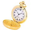 Relógios de bolso Gold Shell Shell Blue Flower Color Design Turnatable Horário de relógio para executar o pingente rotativo de colar de sorte Relógio de jóias de corrente de 80 cm