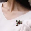 Brooches Jewelry Green Paint Cranberry Pearl Shawl Buckle Fruit Brooch Women Style Silk Scarf