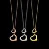 Mode simple double coeur pendentif collier pour femmes classique T-lettre marque Designer collier en acier inoxydable placage or 18 carats colliers bijoux de noël cadeaux