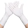 Gants jetables en Nitrile blanc bleu de 12 pouces, 50 pièces, manchette longue en Latex, sans poudre, petits, moyens et grands gants de nettoyage pour le travail en vinyle S M L