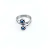 Anillos de banda de dedo de mal de ojo azul de acero inoxidable para regalo de mujer anillo abierto de ojo de la suerte turco