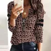 nouvelle chemises pour femmes à la mode tempérament All-Match col montant chemise à col en soie glacée petite chemise était mince jacquard haut tricoté t-shirts femmes bouble taille