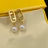 Vrouwen Designer Diamond Stud Oorbellen Gold Earring Luxe Pearl Hoop Earring F voor herenontwerpers Jewerlry Dangle Letters Studs Wedding Box