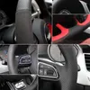 Steering Wheel Covers Hand-stitched Non-slip Durable Micro Fiber Leathe Car Cover Wrap For 2 2008-2014