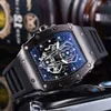 Rm027 Superclone luksusowy męski zegarek mechaniczny Richa Milles przyjazd męski Sport Hombre Casual Relogio Masculino wojskowy wojskowy skórzany