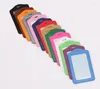 Schl￼sselanh￤nger Lot 100pcs 12Color DIY ID -Karten -Kredithalter PU Business Badge gemischte Farbe