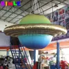 Svängar uppblåsbara studsare anpassade till 2 m uppblåsbar Jupiter -boll med LED -lampor/Giant Nine Solar System Planet Balloon för att hänga deco