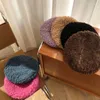 Berets Berry Red Plush Beret Ins veelzijdige schilder Caps herfst en winter schattige teddy fluwelen modieuze show gezicht kleine dameshoeden