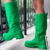 2022 New Designer Women Towel Boots Grube podeszwy Gruby obcas Ciepłe buty Motocyklowe buty z płaską podeszwą