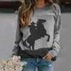 Kadın Sweaters Sonbahar Kış Hayvan Baskı Hoodies Sweatshirts Kadınlar Vintage Uzun Kollu Kadın Sıcak Kazak Sokak Giyim 2022