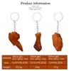 Keychains simulação de frango frito pernas asas asas de chaveiro de teclado de chaveiro Conexão de interesse criativo sílica alimento para chave de cadeia de bolsa acessório