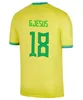 Maglia da calcio 2022 Camiseta de futbol Maglia da calcio PAQUETA BRASILE COUTINHO JESUS MARCELO PELE CASEMIRO brasil 22 23 maillots calcio uomo donna bambini SET 888