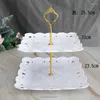 Bakware tools European Style Two-Tier Fruit Bowl Birthday Party Dessert Stand Display Cake Tray Three-Tier