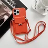 Dames crossbody phonecase iPhone 14 telefoonhoesjes met kaarthoes voor iPhone 14 plus 14 Pro 13 xsmax XR 7p/8p hoogwaardige modehoesjes