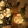 Strings Christmas Santa Ball Hang 10pcs LED Curtain Fairy Light String Tree Decoration Holiday Weddding Garland Navidad Decor