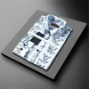 2023 marque hommes d'affaires chemise décontractée hommes à manches longues rayé slim fit masculina social mâle T-shirts nouvelle mode homme vérifié # 23 chemise